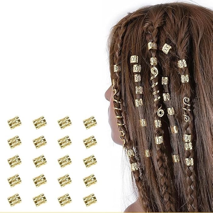 Women's Fashionable Hair Beads Set - Gold - Image 1